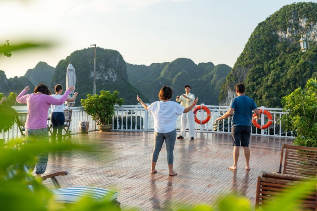 Morning Taichi on a junk