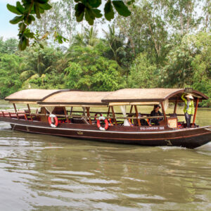 boat cruise on mekong river