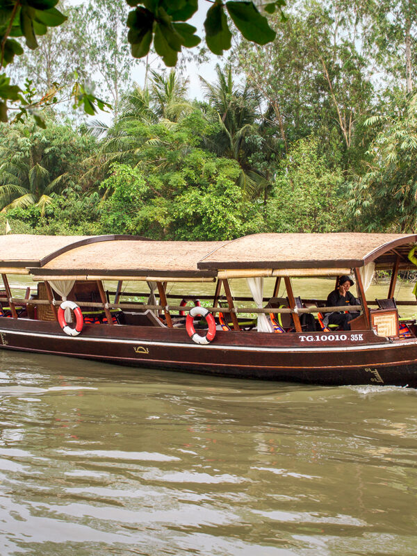 boat cruise on mekong river