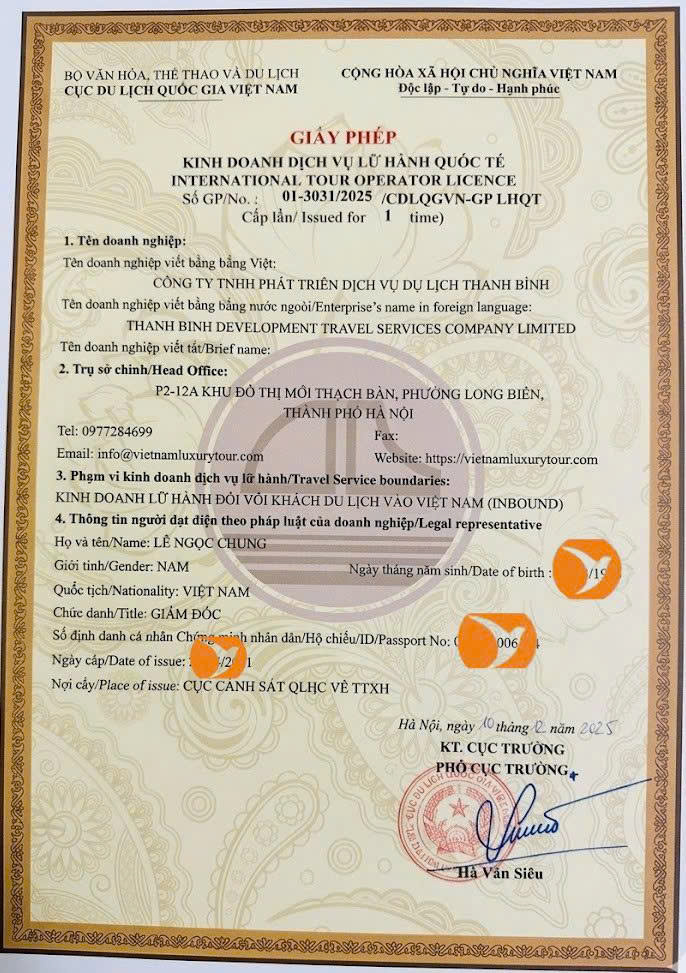 international tour operator license in Vietnam